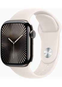 Apple Watch Series 10 Titanio 42 mm (2024) | GPS + Cellular | Pizarra | Correa deportiva S/M | Polarstern