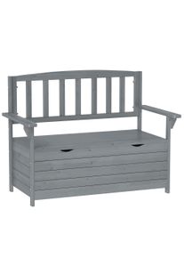 Outsunny Two-Seater Garden Storage Bench - Grey | Aosom Ireland