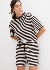 bonprix Jumpsuit aus reiner Bio-Baumwolle, beige, Gr.32/34 (XS), L&auml;ssiger Jumpsuit mit elastischem Bindeg&uuml;rtel, aus 100% Baumwolle