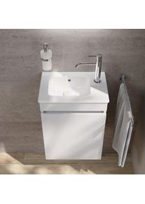 Lave-mains Duravit ME by Starck avec meuble bas evineo ineo5 evo l: 42 cm, 1 porte, avec poign&eacute;e encastr&eacute;e,, 072343AA00+BE0718WH,