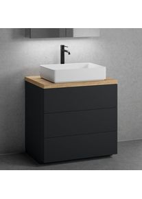 neoro n50 Meuble bas l : 80 cm, 3 tiroirs, lavabo l : 58 cm blanc mat,, BN0065WM+BN0452BM+BN0402W1,