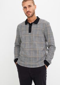bonprix Shirt polo z długim rękawem, z bawełny organicznej pique, czarny, 68/70 (4XL)