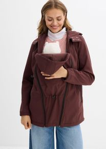 bonprix Softshell-Tragejacke / Umstandsjacke weitenregulierbar, braun, Gr.40, Praktische Jacke mit Baby-Einsatz, aus Softshell