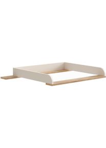 Paidi Wickelaufsatz &raquo;STIENE in Beige oder Grau, zur Erweiterung der Kommode&laquo; B/H/T ca. 123/12/80cm, Wickelauflage mit Eiche Massivholz und gerundeten 