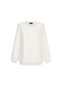 GOLDNER Klassische Bluse &raquo;Kurzgr&ouml;&szlig;e Elegante Bluse aus Chiffon&laquo; Rundhalsausschnitt wei&szlig;, Gr&ouml;&szlig;e 23