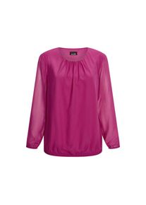GOLDNER Klassische Bluse &raquo;Elegante Bluse aus Chiffon&laquo; Rundhalsausschnitt pink, Gr&ouml;&szlig;e 46