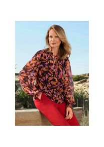 GOLDNER Schlupfbluse &raquo;Kurzgr&ouml;&szlig;e Chiffon-Bluse, semitransparente &Auml;rmel&laquo; Bindeb&auml;ndchen rot, Gr&ouml;&szlig;e 22