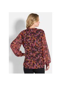 GOLDNER Schlupfbluse &raquo;Chiffon-Bluse mit semitransparenten &Auml;rmeln&laquo; Bindeb&auml;ndchen rot, Gr&ouml;&szlig;e 44