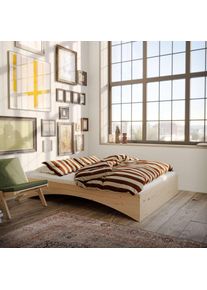 Bettgestell Karup Design "Orbit Bed, Massivholzbett, Futonbett, FSC-zertifiziertem Massivholz", braun (natur), B:144cm H:35cm L:205cm, 100% Kiefer, Betten, Bettgestell, mehrere Gr&ouml;&szlig;en, inklusive Lattenrost, ohne Matratze, Made in Europe