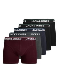 Jack & Jones Trunk JACK & JONES "JACTIMOTHY SOLID TRUNKS 5 PACK", Herren, Gr. M, 5 Stk., Jersey, bunt (winetasting pack:schwarz navy, phantom, schwarz, schwarz), Jersey, Obermaterial: 95% Baumwolle, 5% Elasthan, unifarben, bequem, Unterhosen Trunk