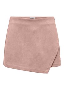 Hosenrock Only "ONLMIST-STINA LIFE MW FAUX SUE SKORT PNT", Damen, Gr. XS (34), rosa (misty rose), Web, Obermaterial: 95% Polyester, 5% Elasthan, unifarben, kurz, R&ouml;cke Hosenrock, aus weichem Wildlederimitat