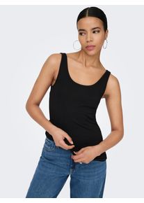 Tanktop Only "ONLLIVE LOVE S/L TANK TOP NOOS", Damen, Gr. XS, schwarz, Jersey, Obermaterial: 95% Baumwolle, 5% Elasthan, unifarben, normal, Rundhals, Tops Tanktop, Baumwollmischung