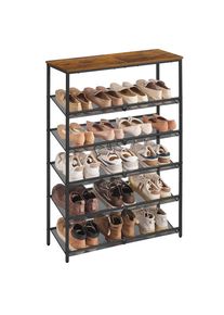 Boxxx Schuhregal, Braun, Schwarz, Metall, Kunststoff, 75x114x28 cm, stehend, Garderobe, Schuhaufbewahrung, Schuhregale