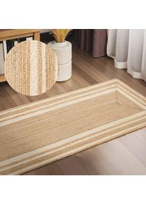 Hanse Home, Teppich &raquo;Jutta Juteteppich&laquo; rechteckig 7 mm H&ouml;he Handgewebt, Jute Naturteppich, Boho, Wohnzimmer, Schlafzimmer, Natur, Gold, Elfenbein, B 