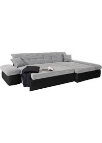 DOMO collection, &raquo;Moric, L-Form, XXL-Sofa - Breite 300cm, viel Platz, auch in Cord&laquo; wahlweise mit Bettfunktion und Armteilverstellung, schwarz-wei&szlig;-