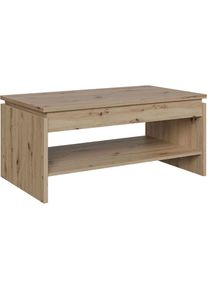 FORTE, Couchtisch h&ouml;henverstellbar, B/H/T 100/45, 7/56 cm, Artisan Eiche + Artisan Eiche + Artisan Eiche, B/H/T: 100 cm x 45,5 cm x 56 cm, Artisan 