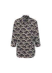 GOLDNER, Damen, Druckbluse &raquo;Kurzgr&ouml;&szlig;e Hemdbluse, durchgehende Knopfleiste&laquo; Jede Bluse ein Unikat, schwarz / sand, 21, Jede Bluse ein Unikat