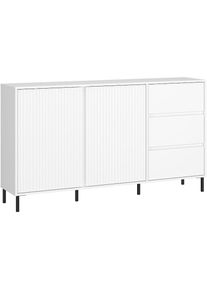 Home Affaire, Sideboard Sideboard mit Metallf&uuml;&szlig;en, Breite 158 cm, Fronten geriffelt, wei&szlig;, Holzwerkstoff, MDF, Melamin, B/H/T: 157,8 cm x 91,6 cm x 40
