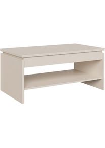 FORTE, Couchtisch h&ouml;henverstellbar, B/H/T 100/45, 7/56 cm, Sand + Sand + Sand, B/H/T: 100 cm x 45,5 cm x 56 cm, Sand + Sand + Sand