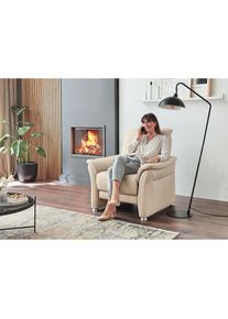 Die PlanBar, Sessel &raquo;PN-PF23182, Sitzh&ouml;he 49 cm&laquo; 1 Stk. tlg. Federkernpolsterung, frei im Raum stellbar, Torro ecru, Leder, Torro ecru