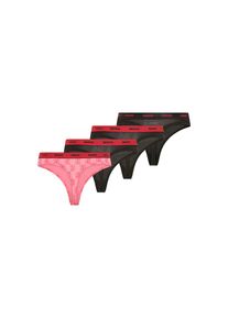 HUGO Underwear, Damen, String &raquo;TRIPLET THONG DESIGN&laquo; 3 Stk. wiederholendes Logo am Bund, Medium Pink 660, S - 3 Stk., 3er Pack Tanga von Hugo