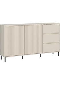 Home Affaire, Sideboard Sideboard mit Metallf&uuml;&szlig;en, Breite 158 cm, Fronten geriffelt, Cashmir, Holzwerkstoff, MDF, Melamin, B/H/T: 157,8 cm x 91,6 cm x