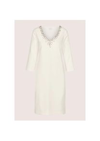 Madeleine Mode MADELEINE, Damen, Etuikleid &raquo;Etuikleid Businesskleid mit Strass-Details&laquo; Kleid mit V-Ausschnitt und kleinen Schlitz, wollwei&szlig;, 38 - N-Gr, Figurbetonte