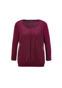 GOLDNER, Damen, Kurzarmbluse &raquo;Kurzgr&ouml;&szlig;e Chiffon-Shirt mit 3/4-Arm, Rundhals&laquo; keine/nicht relevant, bordeaux, 24, Figurschmeichelnde L&auml;nge ca. 61 cm in
