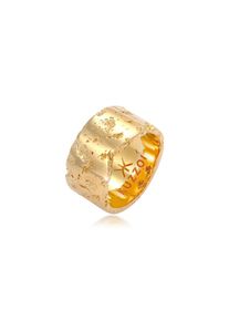 Kuzzoi, Herren, Silberring &raquo;Ring Herren Geschmiedet Rustikal Look Trend 925 Silber&laquo;, Gold, 64, Auffallend rustikaler Ring f&uuml;r Herren