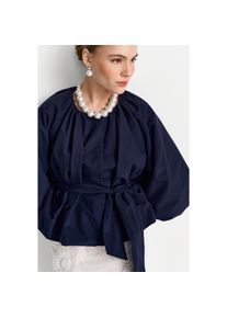 RICHROYAL, Damen, Blusenjacke im Kimono-Stil mit breitem Bindeg&uuml;rtel, weite Form, 3/4 &Auml;rmel, midnight blue, 38, Must-Have: Besondere &Uuml;bergangsjacke im