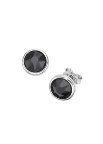 Paar Ohrstecker "Ohrstecker mit schwarzen Zirkonia, Silber 925", schwarz, Giorgio Martello MILANO, Ohrringe, Herren, Silber 925 (Sterlingsilber), Paar Ohrstecker