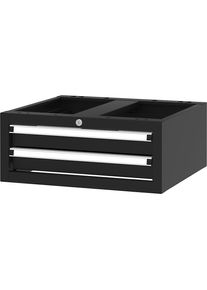 Lade-onderbouwkast BLACKLINE, met 2 laden, staal, zwart