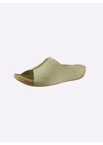Andrea Conti Dames slippers in pistache ,maat 36, Witt, 100% Glad leer