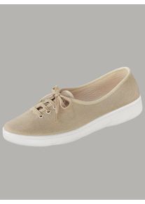 Dames veterschoen in beige ,maat 37, WITT, 100% Katoen