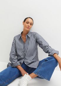 bonprix Bluzka koszulowa oversize z czystej bawełny, niebieski, 44
