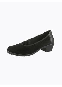 Dames Pumps voor stevige voeten in zwart ,maat 41, Witt, 90% Nubuckleer, 10% Glad leer
