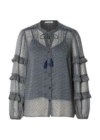 Pepe Jeans Kvinnor Blus 'AMBER' marinbl&aring; / mocka / vit Storlek M