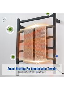 Smart Electric Towel Rack, Heated Towel Warmer, Stainless Steel, IPX4 Waterproof, Digital Display, Home Bathroom, Modern Design