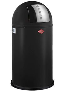 M&uuml;lleimer WESCO "Pushboy", schwarz (mattschwarz), B:40cm H:75,5cm T:40cm, Stahlblech, M&uuml;lleimer, M&uuml;lleimer, Abfallsammler, 50 Liter