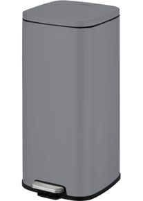 M&uuml;lleimer Fackelmann "LONDON, Pedal-Abfalleimer 20L", urban gray, B:35cm H:43,5cm T:28,5cm, Kunststoff, M&uuml;lleimer, M&uuml;lleimer, mit ged&auml;mpftem Deckel & Anti-Fingerprint Oberfl&auml;che, H&ouml;he ca. 43,5 cm