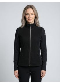 Fleecejacke Icepeak "Icepeak ETTENHEIM", Damen, Gr. XL, schwarz (basic schwarz), Fleece, Obermaterial: 84% Polyester, 13% Viskose, 3% Elasthan, hoch geschlossener Ausschnitt, eingefasste Kante, Jacken Fleecejacke, f&uuml;r Outdoor-Aktivit&auml;ten, atmungsaktiv, schnell trocknend