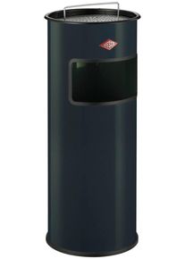 Aschenbecher Wesco "Standascher 30 L, mit Sieb", grau (anthrazit), B:27cm H:64cm T:27cm &Oslash;:27cm, Stahlblech, M&uuml;lleimer, Aschenbecher, mit Einwurfschlitz und herausnehmbarem Sieb