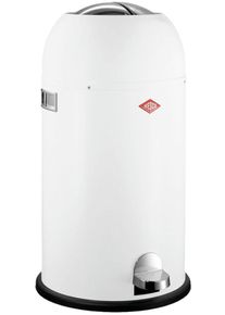 M&uuml;lleimer Wesco "Kickmaster", wei&szlig;, B:37,5cm H:69cm T:37,5cm, Stahlblech, M&uuml;lleimer, M&uuml;lleimer, Abfallsammler mit D&auml;mpfer, 33 Liter