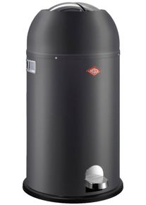 M&uuml;lleimer WESCO "Kickmaster", grau (graphit matt), B:37,5cm H:69cm T:37,5cm, Stahlblech, M&uuml;lleimer, M&uuml;lleimer, Abfallsammler mit D&auml;mpfer, 33 Liter