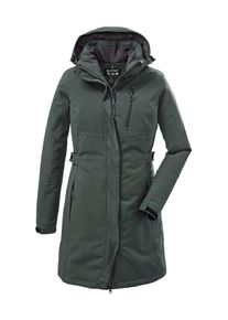 Parka Killtec "KOW 165 WMN PRK", Damen, Gr. 44, gr&uuml;n, Obermaterial: 100% Polyester;Futter: 100% Polyester;F&uuml;llung: 100% Polyester, Jacken Parka, Wasser- und winddichter Parka mit Teddyfleece und abnehmbarer Kapuze