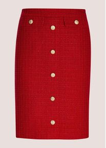 Madeleine Mode Sommerrock MADELEINE "Rock Schlanker Bleistift-Rock mit Glanz-Akzenten", Damen, Gr. 40, rot, Obermaterial: 50% Polyester PES. 50% Wolle WO., Modern, normal, R&ouml;cke Sommerrock