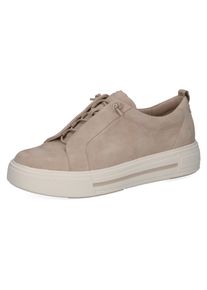 Slip-On Sneaker Caprice, Damen, Gr. 39, beige (sand), Veloursleder, Schuhe Slip-On Sneaker, Halbschuh, Freizeitschuh, Slipper mit Gummiz&uuml;gen