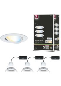 Paulmann LED Einbauleuchte "LED Einbauleuchte Nova Coin rund 84mm 50", wei&szlig;, 3, &Oslash; 8,4cm, 3 Stk., Leuchten, Memoryfunktion, Farbwechsler, Farbsteuerung, Dimmer, Smart Home, LED Einbauleuchte