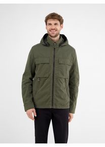 Outdoorjacke Lerros "Shell-Blouson mit abnehmbarer Kapuze", Herren, Gr. M, gr&uuml;n (deep olive), 75% Baumwolle, 25% Polyamid, Jacken Outdoorjacke
