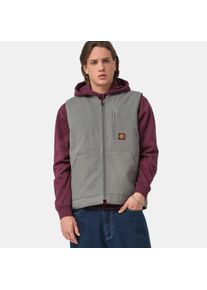 Kurzweste Santa Cruz "CLASSIC LABEL VEST", Herren, Gr. L, grau (mist), Obermaterial: 100% Baumwolle, Westen Kurzweste, aus Baumwolle, sportlicher Stil, leichtes Design